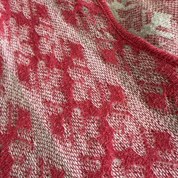 Free People Rose Damask Jacquard Babydoll Mini Dress size Small Gray Pink - Picture 3 of 12